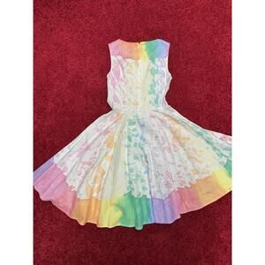 Anni Coco watercolor drip sleeveless sun dress size women’s smalll